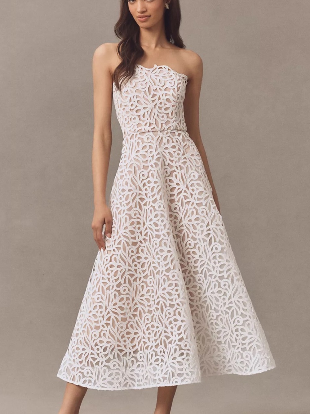 Milly Blush Lace-Trim Dress
